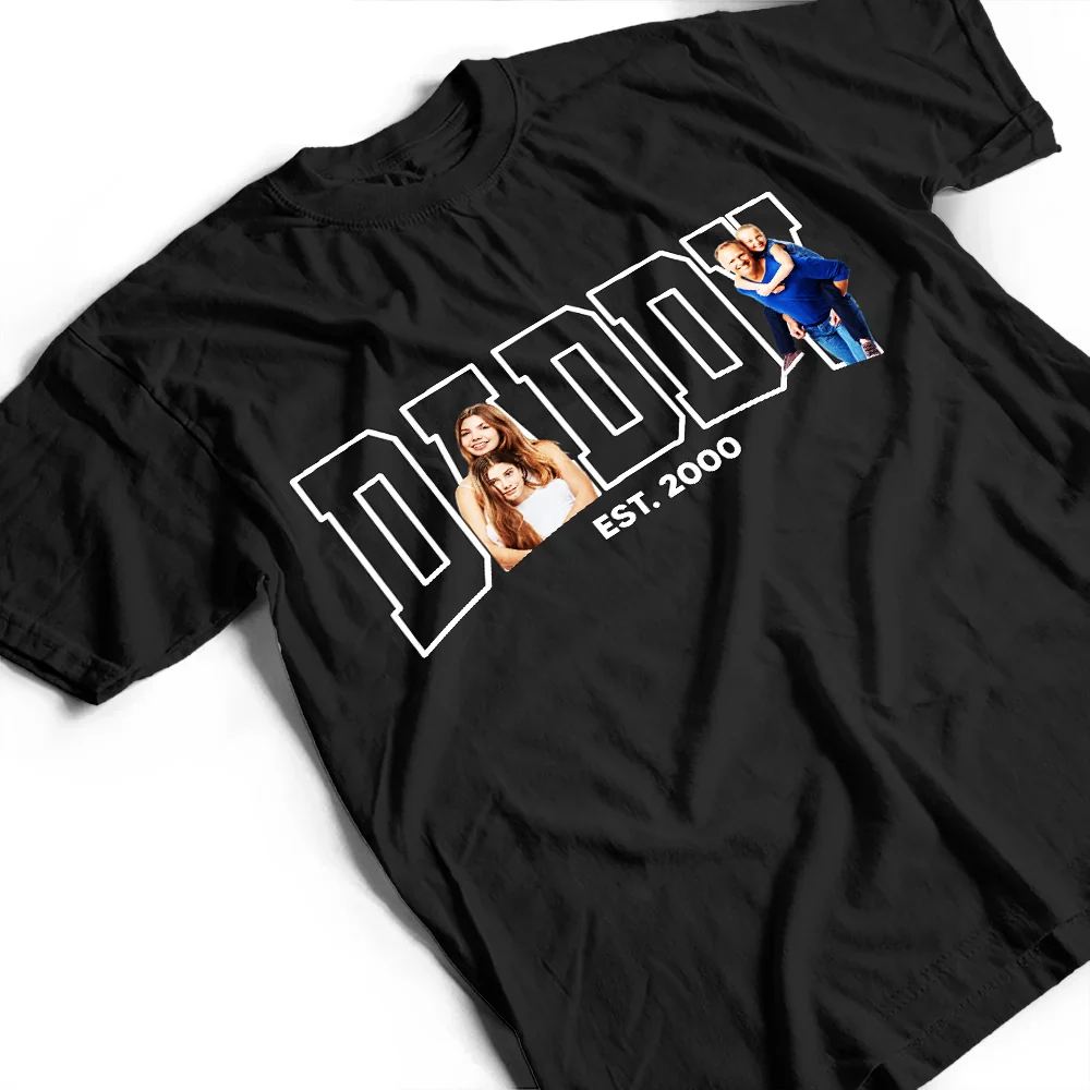 Custom Photo Dada Dad Grandpa - Personalized T Shirt - Image 4
