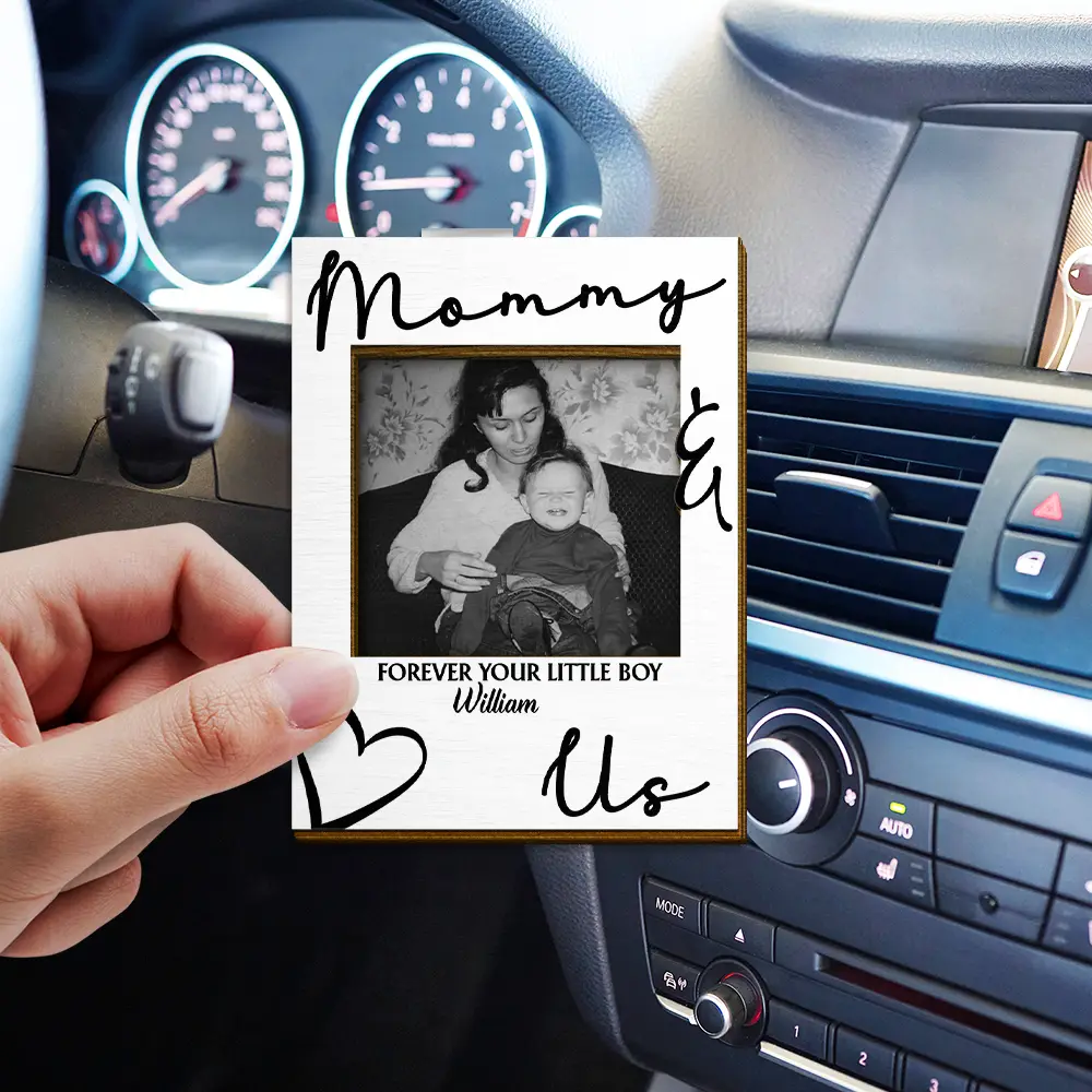 Custom Photo Daddy Mommy Forever Your Little Baby - Personalized Custom Shaped Car Visor Clip - Image 3