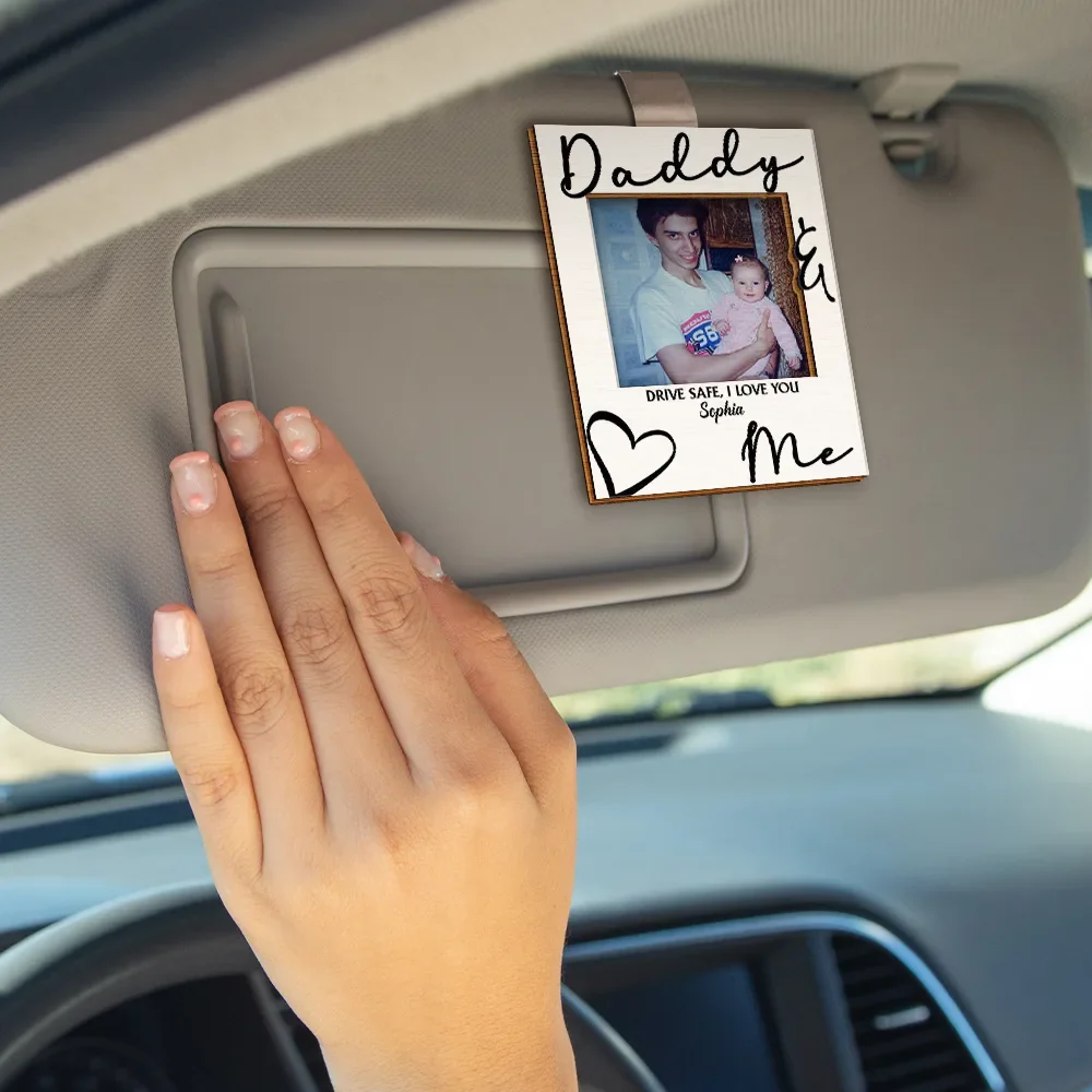 Custom Photo Daddy Mommy Forever Your Little Baby - Personalized Custom Shaped Car Visor Clip - Image 4