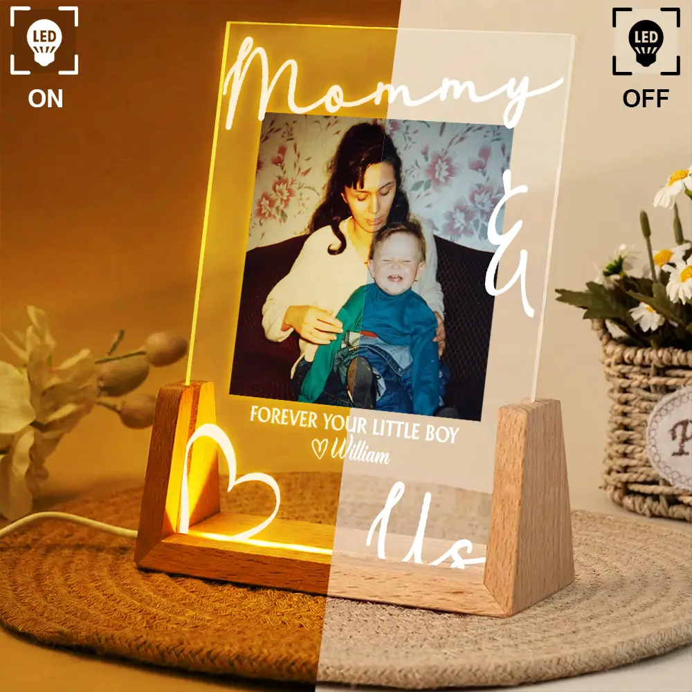Custom Photo Daddy Mommy Forever Your Little Baby - Personalized Night Light - Image 3