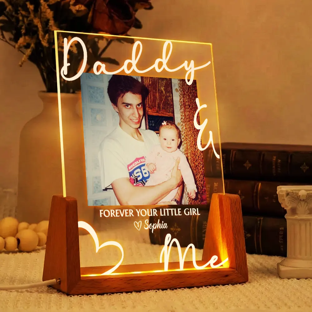 Custom Photo Daddy Mommy Forever Your Little Baby - Personalized Night Light - Image 4