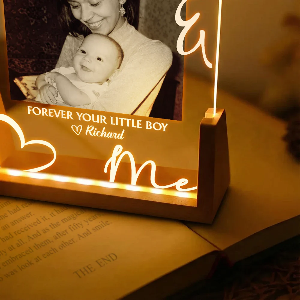 Custom Photo Daddy Mommy Forever Your Little Baby - Personalized Night Light - Image 6
