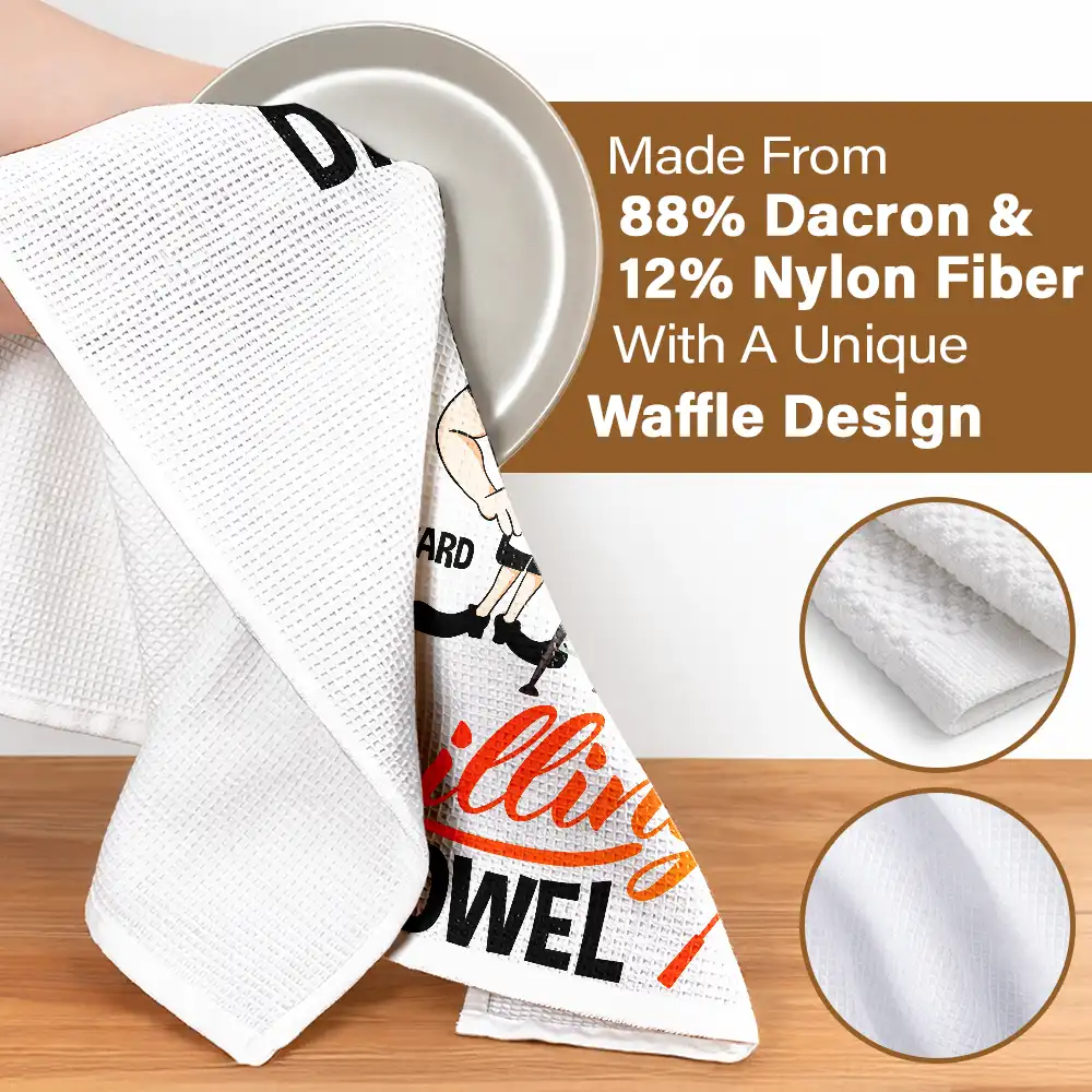 Custom Photo Daddy's Grilling - Personalized Kitchen Towel - Image 5