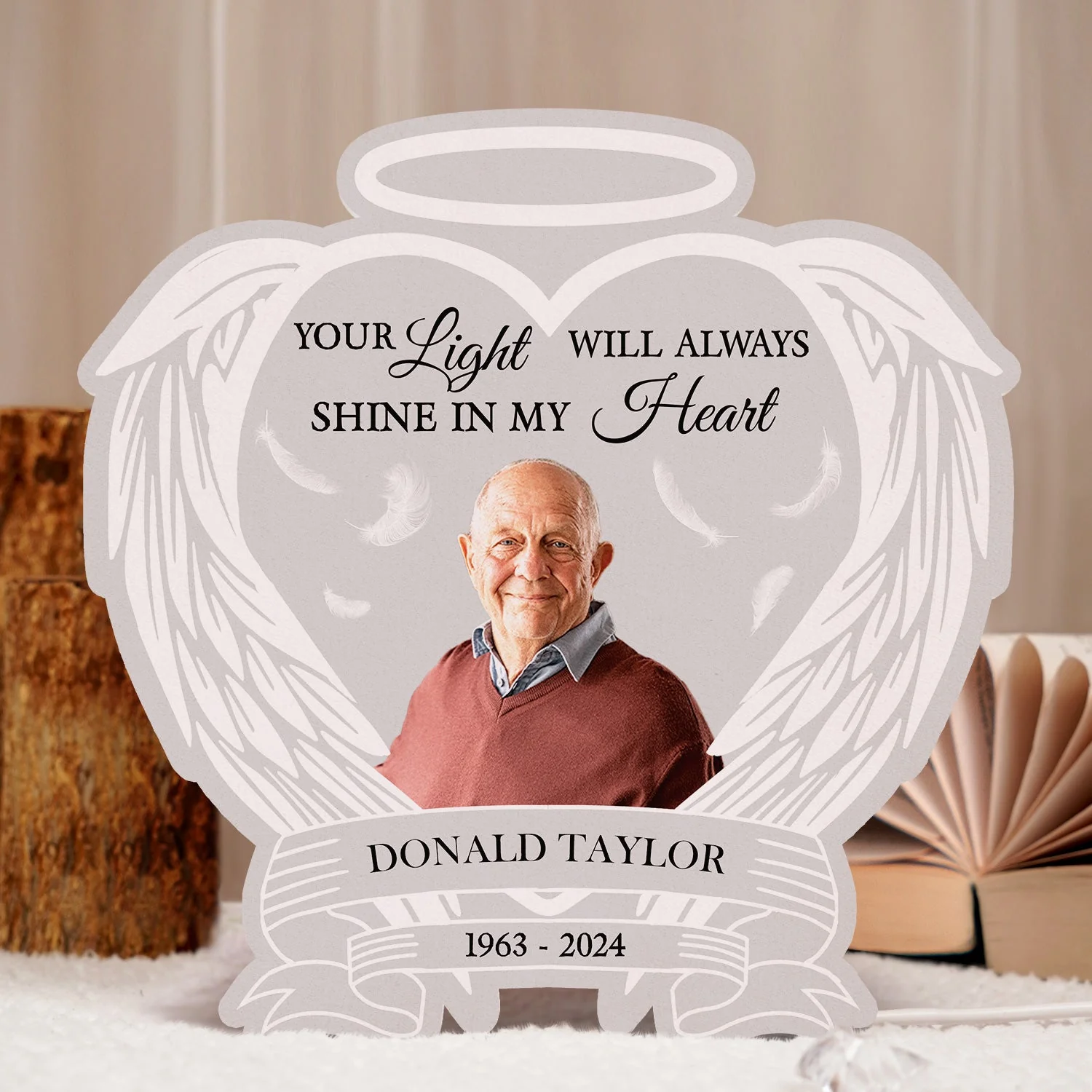 Custom Photo Dad's Light Always Shine In My Heart - Loving, Memorial Gift For Family, Siblings, Friends - Personalized Custom Shaped Photo Light Box - Image 6