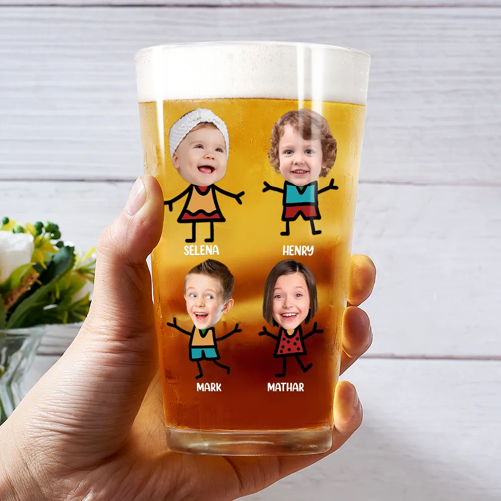Custom Photo Dad's Reasons To Drink - Personalized Beer Glass - Image 4