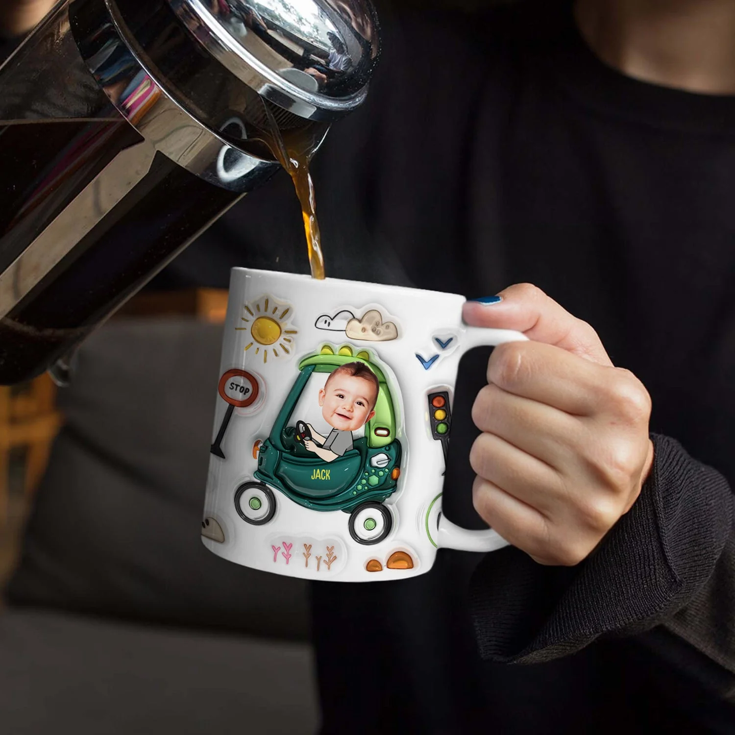 Custom Photo Dear Dad I Love You Everyday - Gift For Father, Grandpa - 3D Inflated Effect Printed Mug, Personalized White Edge-to-Edge Mug - Image 5