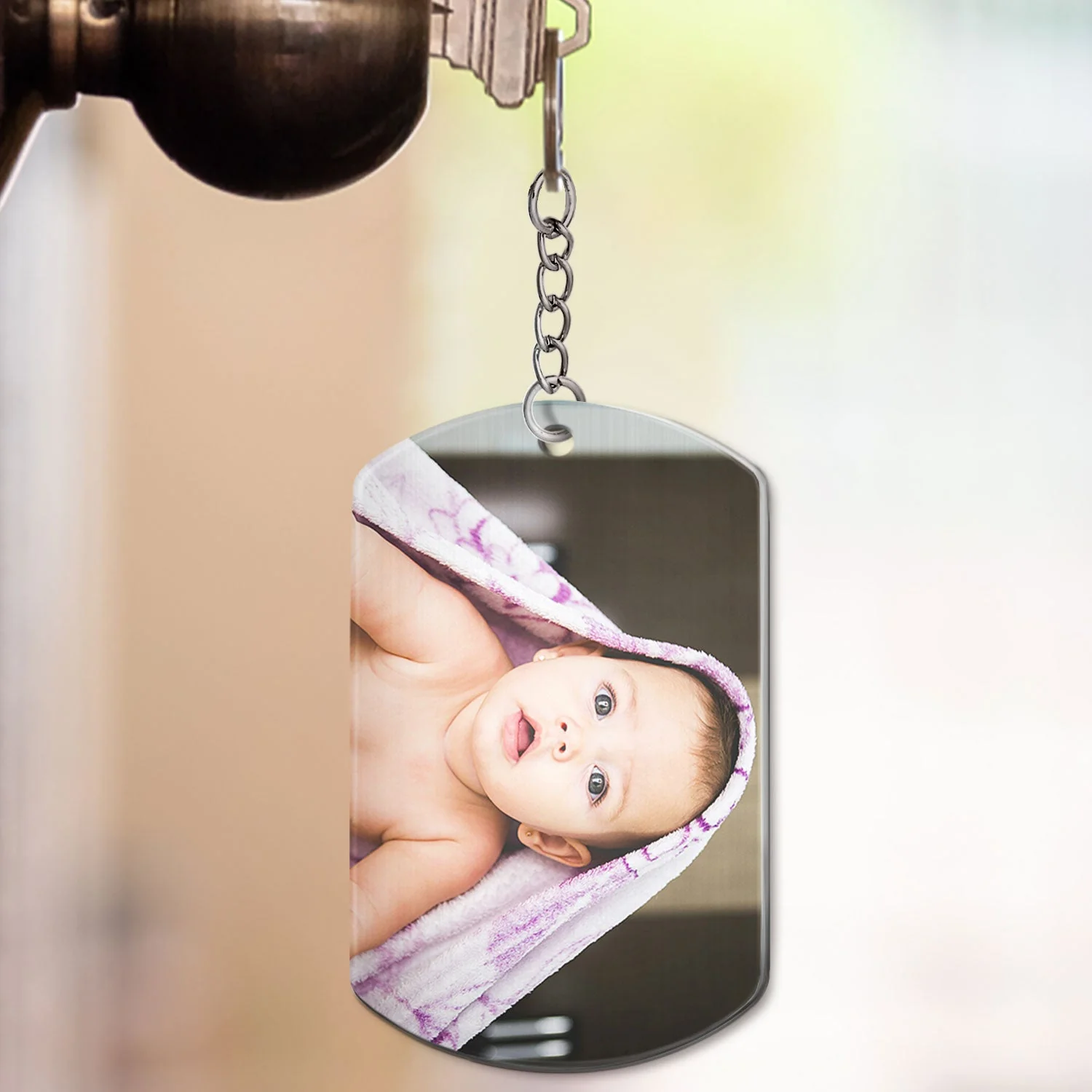 Custom Photo Dear Dad Thanks For Wiping - Gift For Father, Mother, New Mom, New Dad - Personalized Aluminum Keychain - Image 3