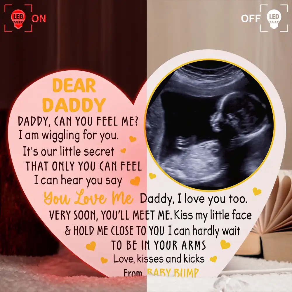 Custom Photo Dear Mommy Daddy Love From The Bump - Personalized Custom Shaped Light Box - Image 3