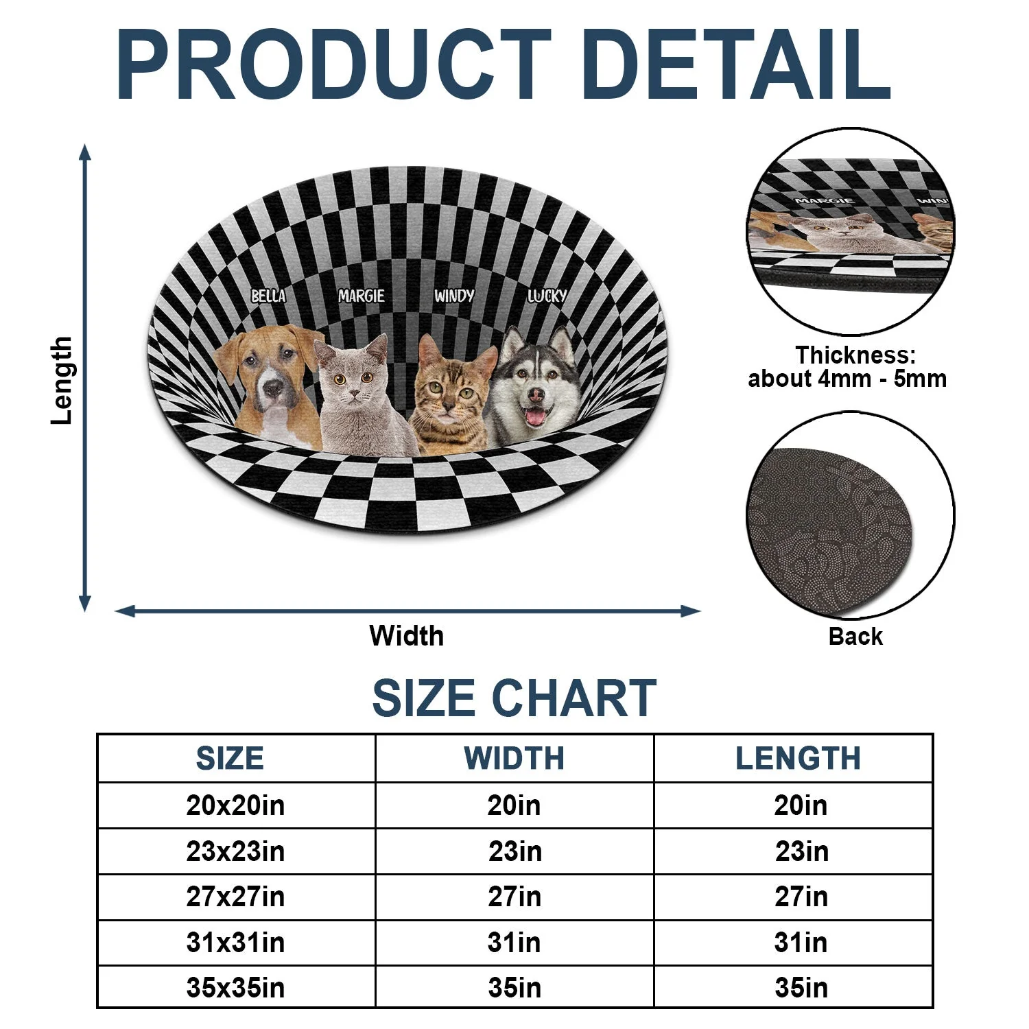 Custom Photo Dog Cat 3D Vision - Gift For Pet Lovers - Personalized Custom Shaped Doormat - Image 5