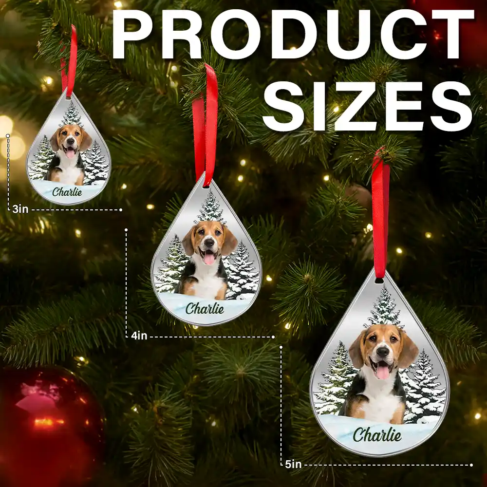 Custom Photo Dog Cat Face Pet Lover Memorial - Personalized Metal Ornament - Image 7