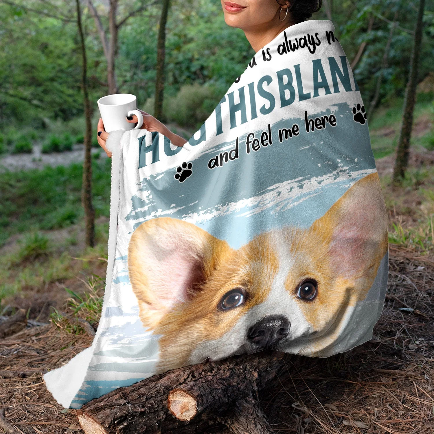 Custom Photo Dog Cat Hug This Blanket - Pet Memorial Gift, Sympathy Gift - Personalized Fleece Blanket - Image 3