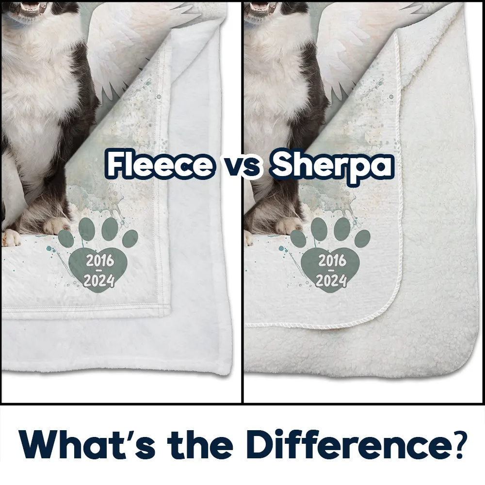 Custom Photo Dog Cat Memorial When You Miss Me Hug This Blanket - Personalized Fleece Blanket, Sherpa Blanket - Image 5