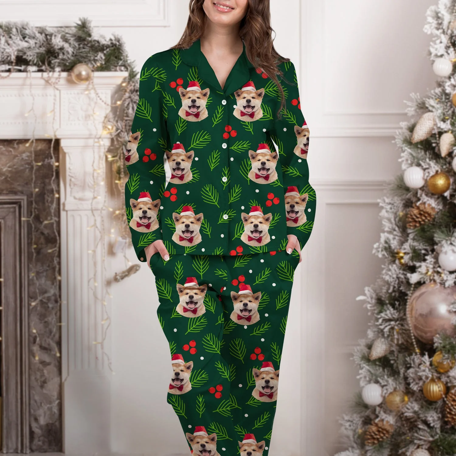 Custom Photo Dog Cat Mom Dad - Christmas, Gift For Family - Personalized Long Pajamas Set - Image 4