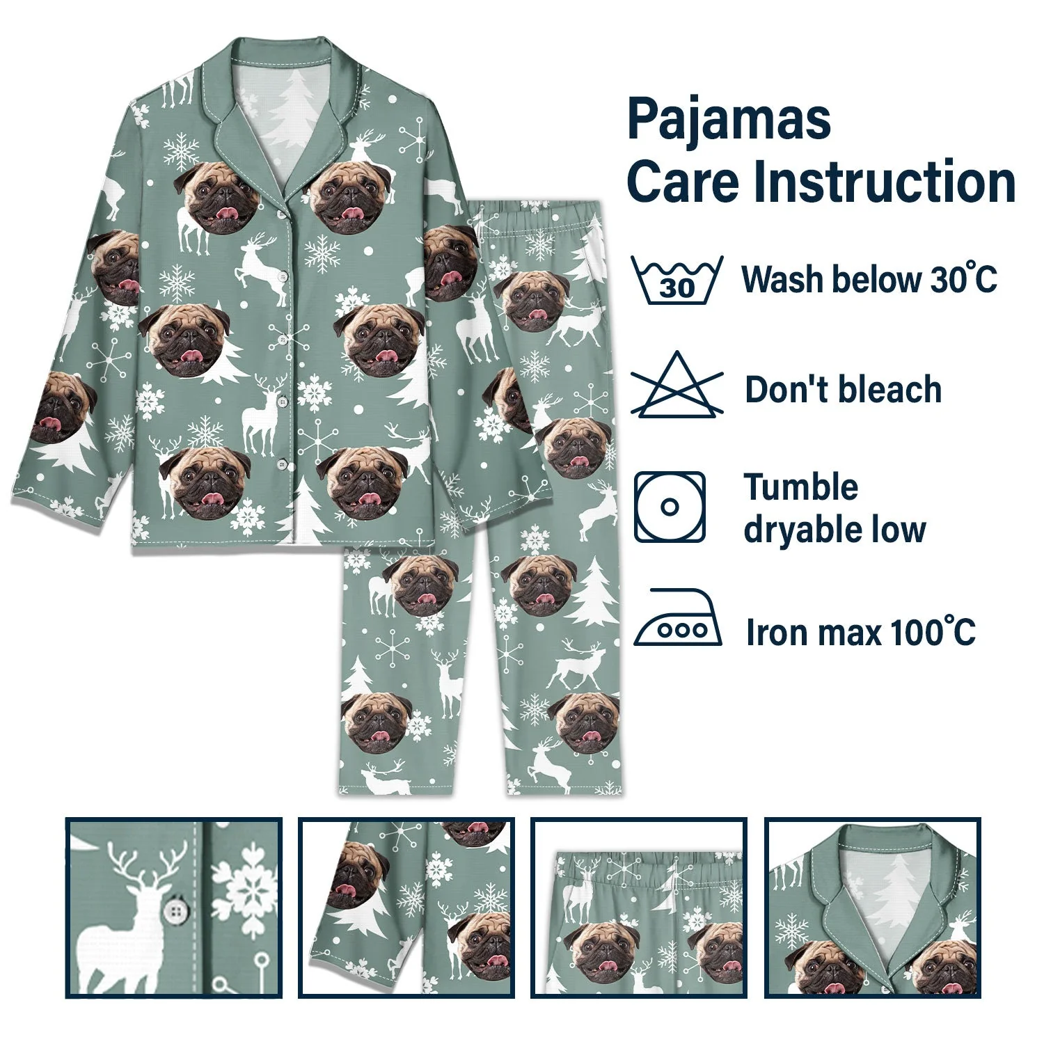 Custom Photo Dog Cat Mom Dad - Christmas, Gift For Family - Personalized Long Pajamas Set - Image 7