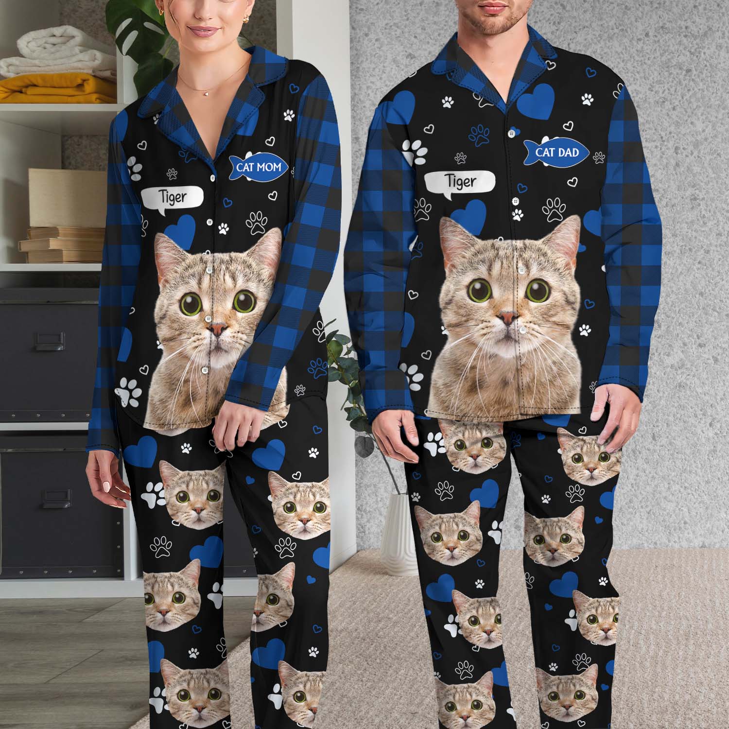 Custom Photo Dog Cat Mom Dad - Funny Birthday Gift For Wife, Husband, Dog Mom, Cat Mom, Dog Dad, Cat Dad, Pet Lovers - Personalized Custom Long Pajamas Set - Image 4