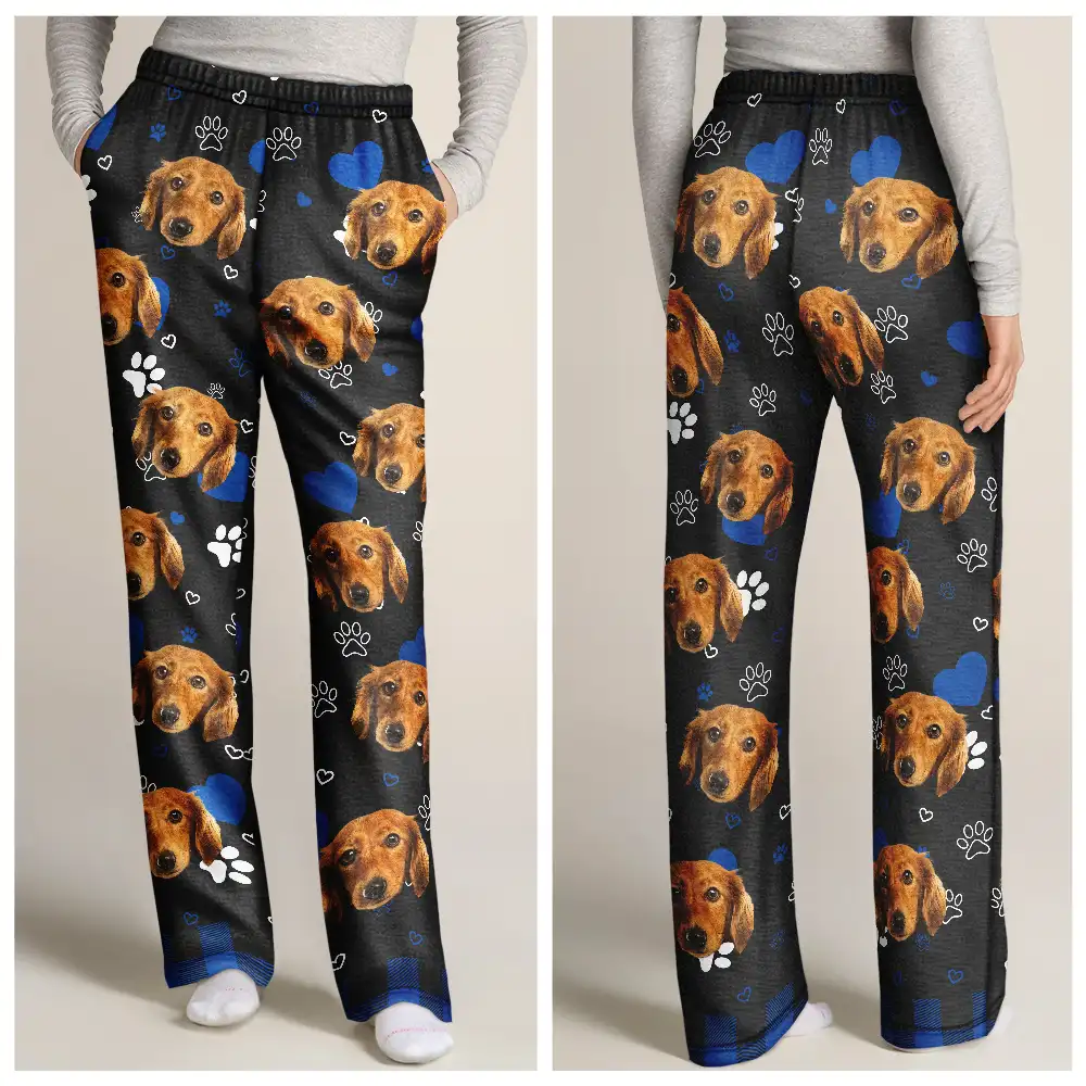 Custom Photo Dog Cat Mom Dad - Personalized Pajama Pants - Image 4