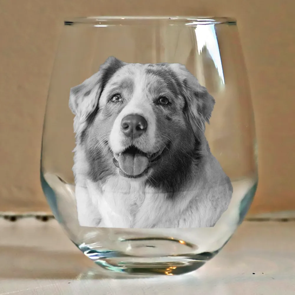 Custom Photo Dog Cat Pet Family - Personalized Stemless Wine Glass - Image 5