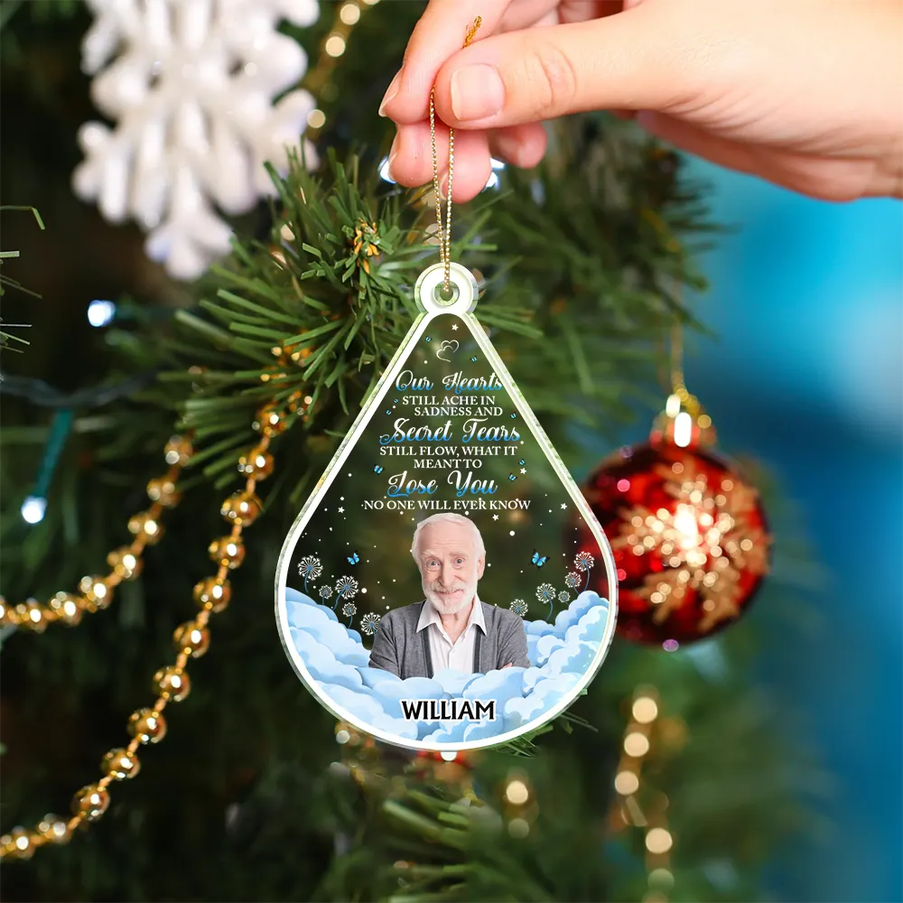 Custom Photo Dog Cat Pet Human Memorial Teardrop - Personalized Custom Shaped Acrylic Ornament - Image 5