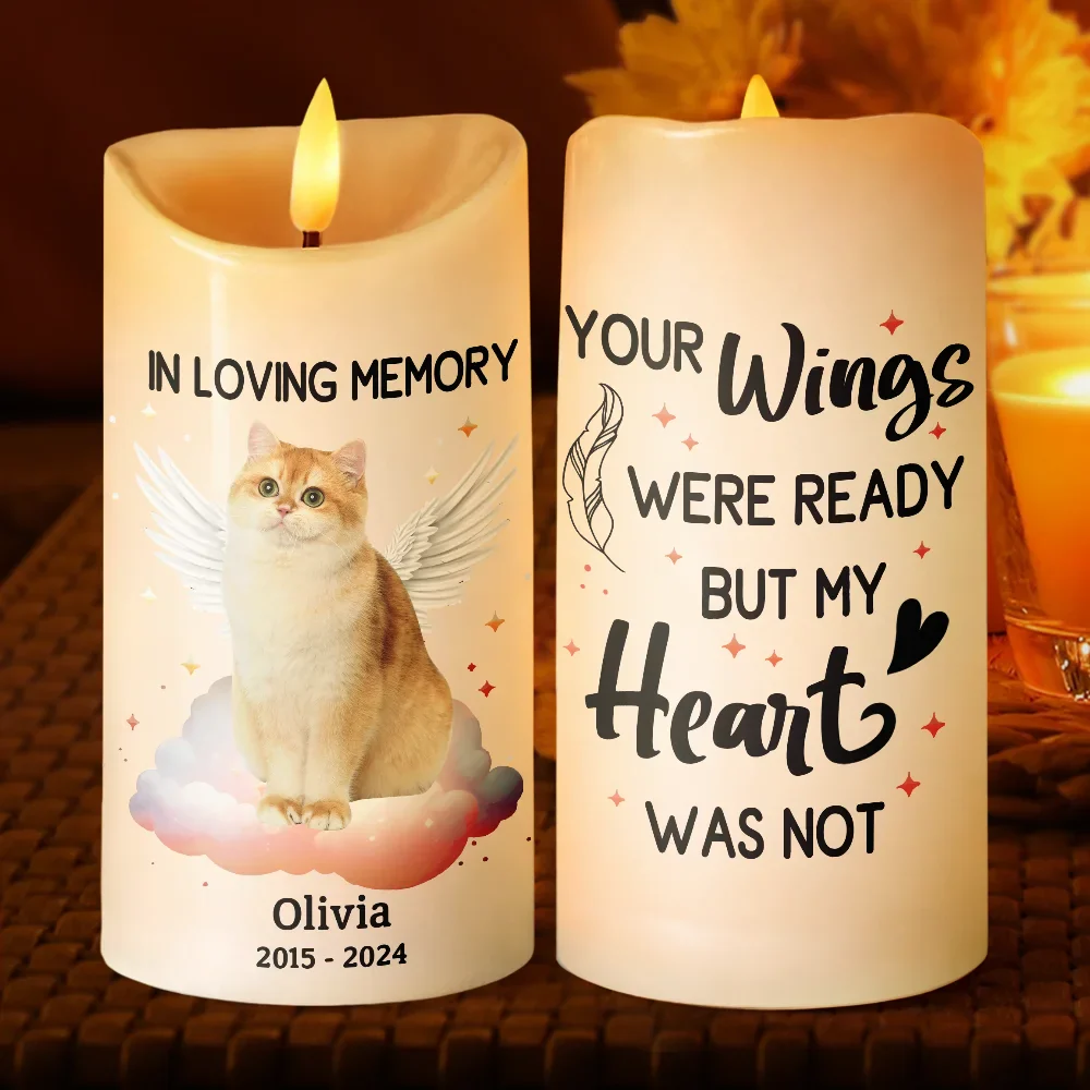 Custom Photo Dog Cat Pet Memorial Your Light Will Always Shine In My Heart - Personalized Flameless LED Candle - Image 3