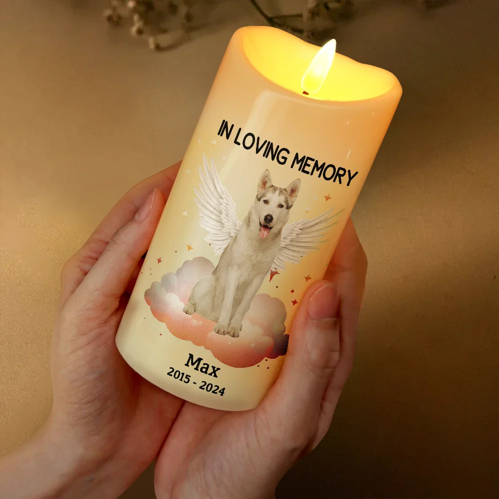 Custom Photo Dog Cat Pet Memorial Your Light Will Always Shine In My Heart - Personalized Flameless LED Candle - Image 4