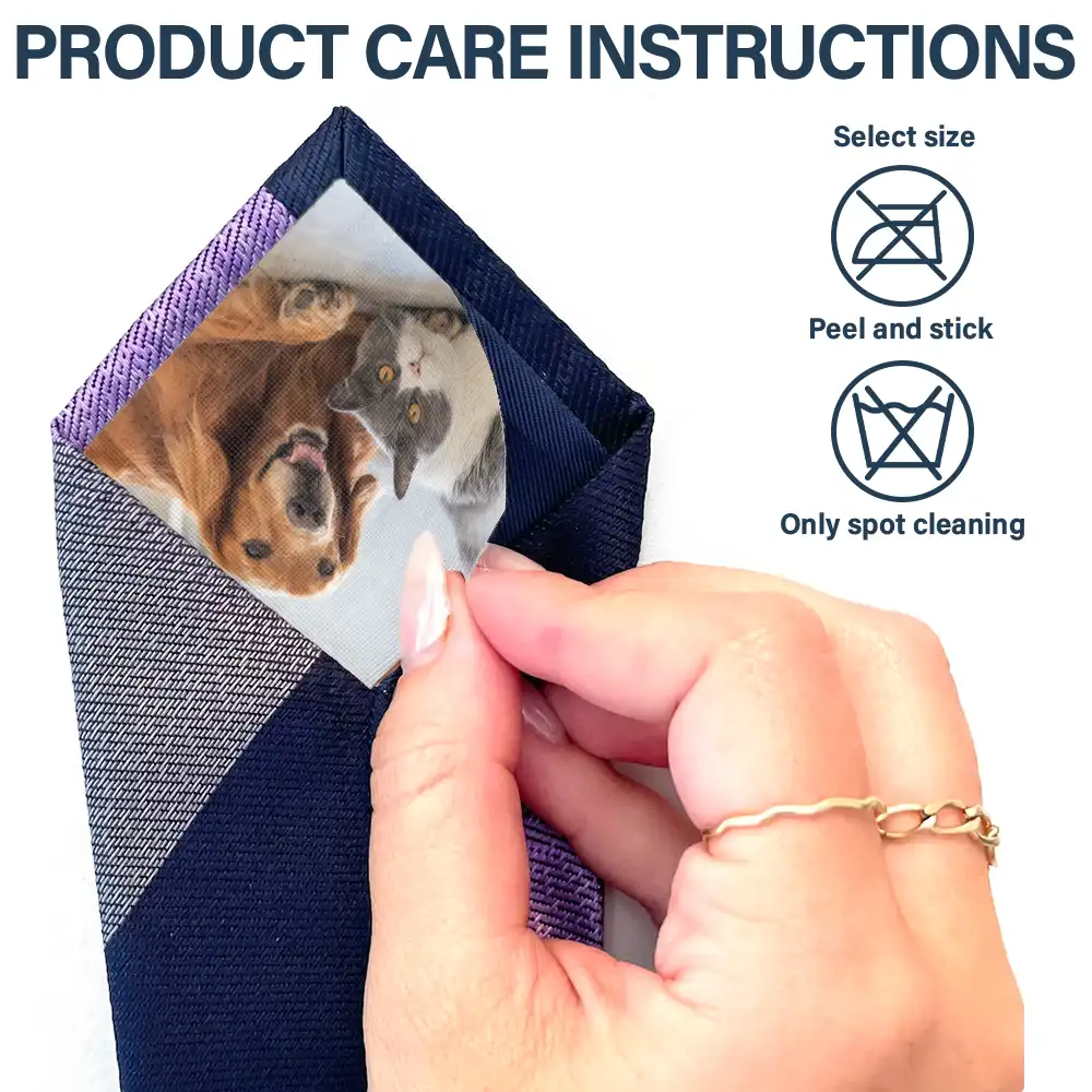 Custom Photo Dog Cat Pet - Personalized Fabric Tie Patch - Image 4