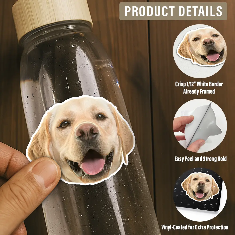 Custom Photo Dog Cat Pet Portrait - Personalized Custom Cutout Vinyl Sticker - Image 5