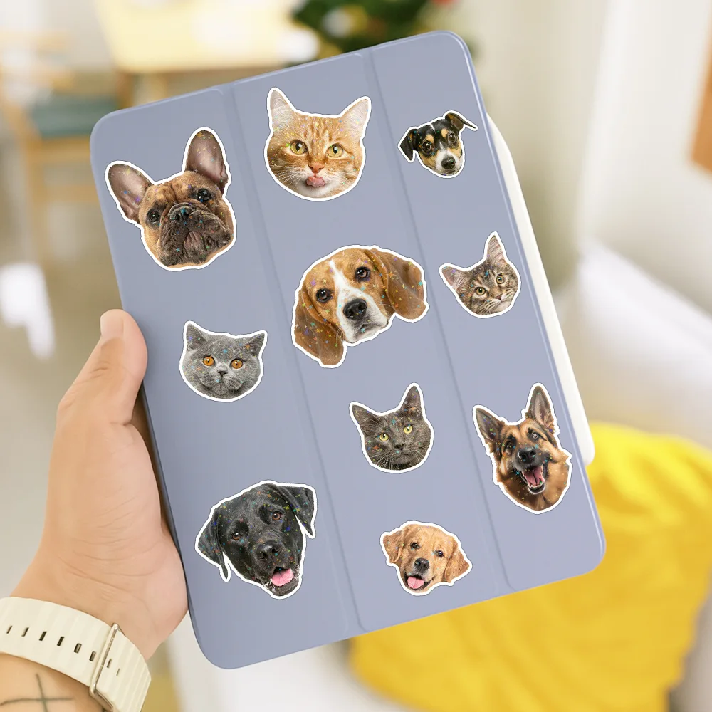 Custom Photo Dog Cat Pet Portrait - Personalized Custom Peel-out Hologram Sticker - Image 8