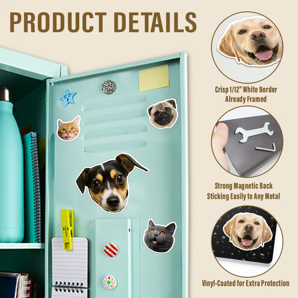 Custom Photo Dog Cat Pet Portrait - Personalized Magnet - Image 5