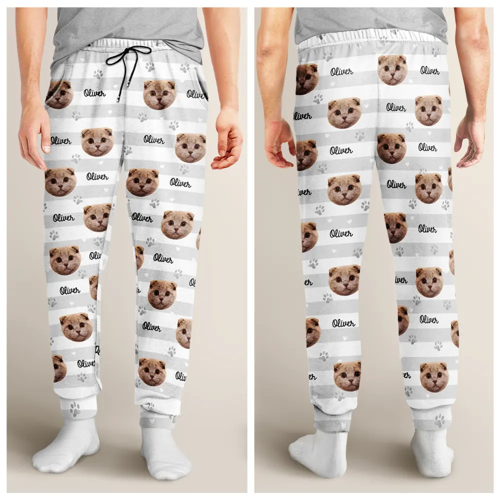 Custom Photo Dog & Cat Pet Portrait - Personalized Pajama Pants - Image 5