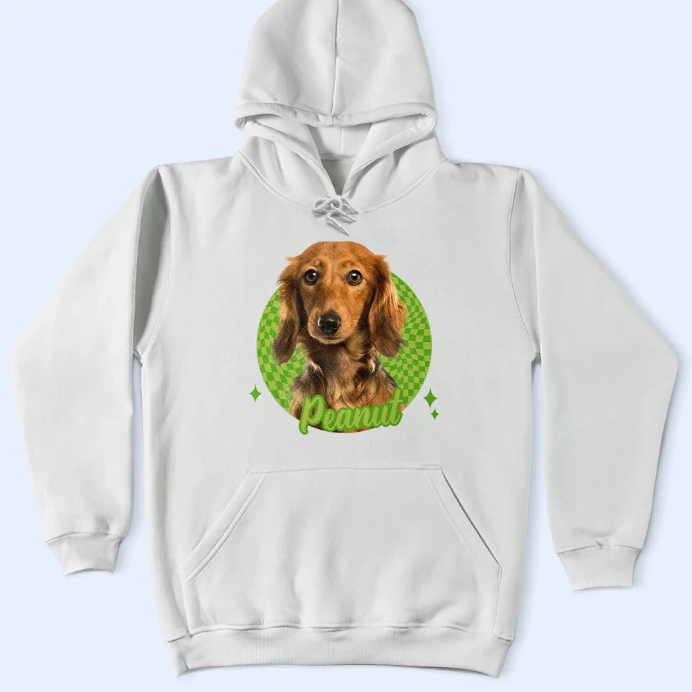 Custom Photo Dog Cat Pet Retro Groovy Pattern - Personalized T Shirt - Image 5