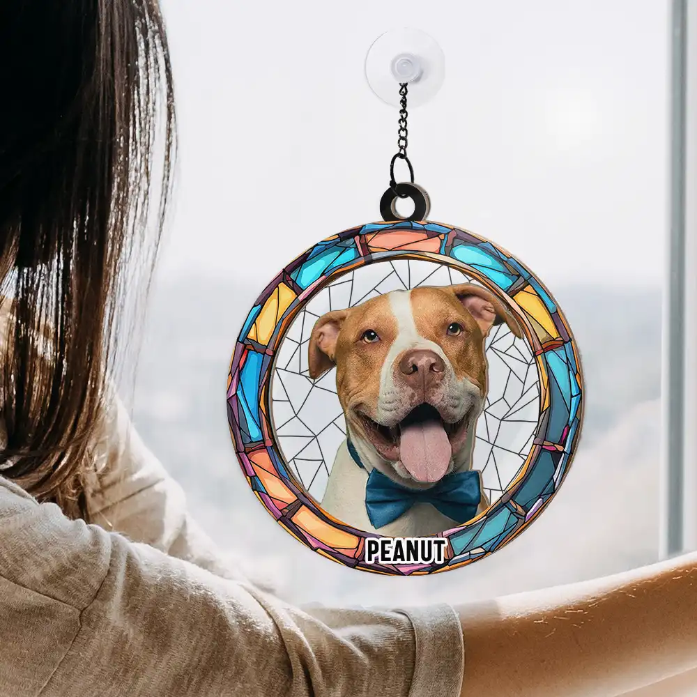 Custom Photo Dog Cat Portrait - Personalized Window Hanging Suncatcher Ornament - Image 5