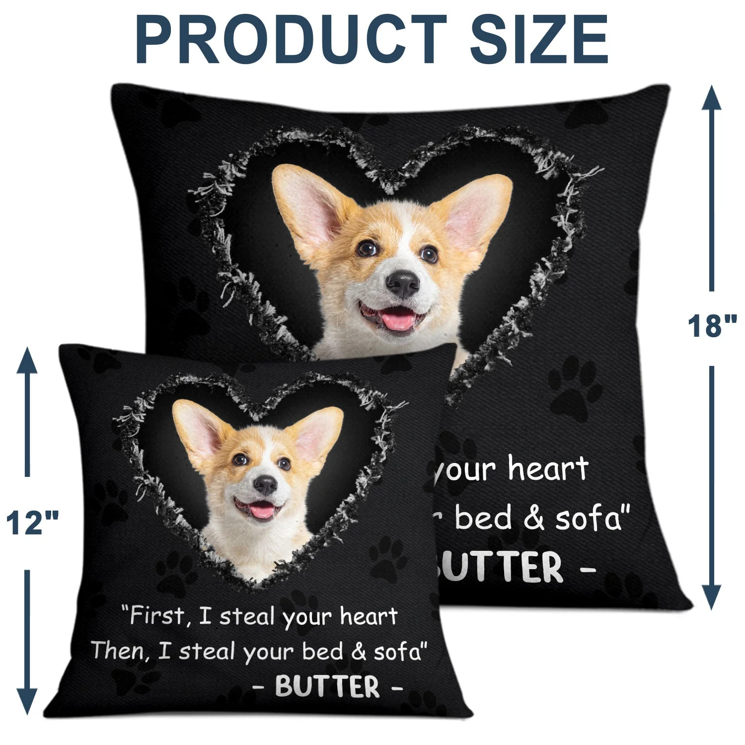 Custom Photo Dog Cat Steal Your Heart - Gift For Pet Lovers - Personalized Pillow - Image 5