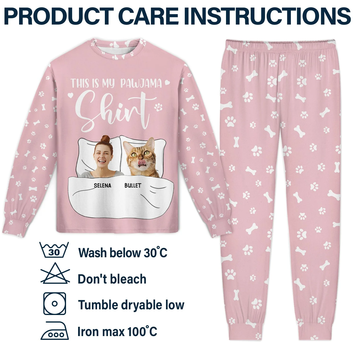 Custom Photo Dog Cat The Real Snuggle - Gift For Pet Lovers - Personalized Unisex Pajamas Set - Image 7