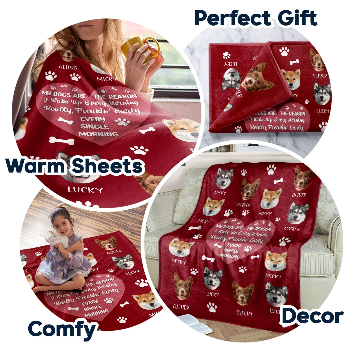 Custom Photo Dog Cat We’ll Be Watching You - Gift For Pet Lovers - Personalized Custom Fleece Blanket - Image 5