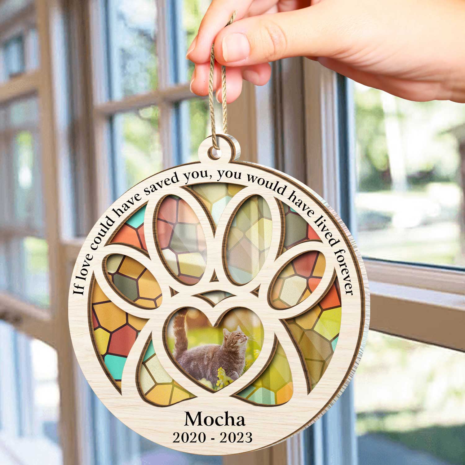 Custom Photo Dog Cat You Would Have Lived Forever - Pet Memorial Gift, Christmas Decor - Personalized Suncatcher Ornament - Image 4