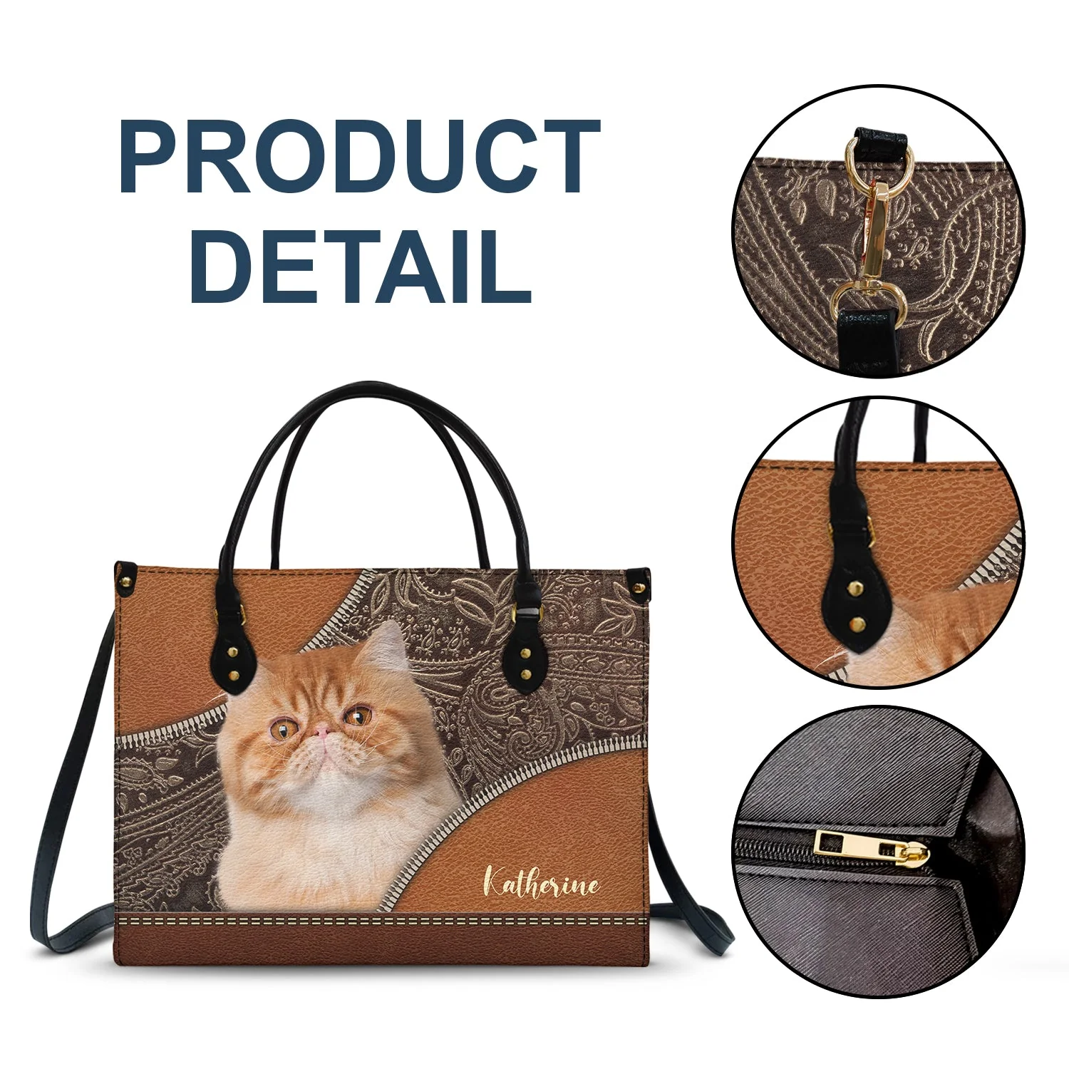 Custom Photo Dog Face - Gift For Pet Lovers - Personalized Leather Bag - Image 8
