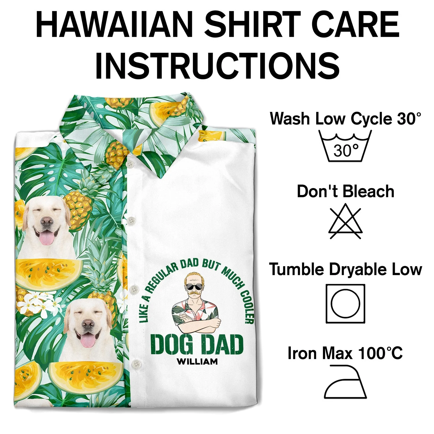 Custom Photo Dog Lovers Dog Dad Like A Regular Dad - Gift For Dog Lovers - Personalized Custom Hawaiian Shirt - Image 4
