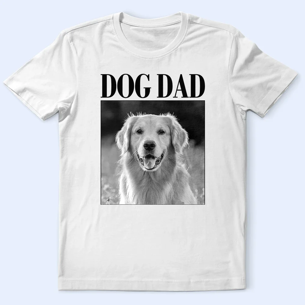 Custom Photo Dog Mom Dog Dad Grayscale Vintage - Personalized T Shirt - Image 4