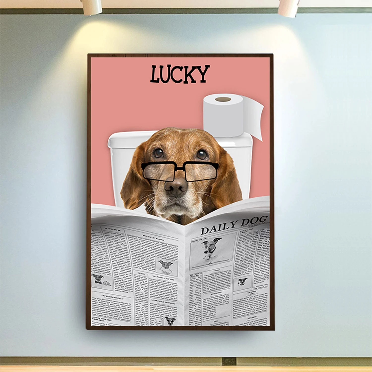 Custom Photo Dog Reading Newspaper - Funny Gift For Dog Lovers - Personalized Poster - Image 3