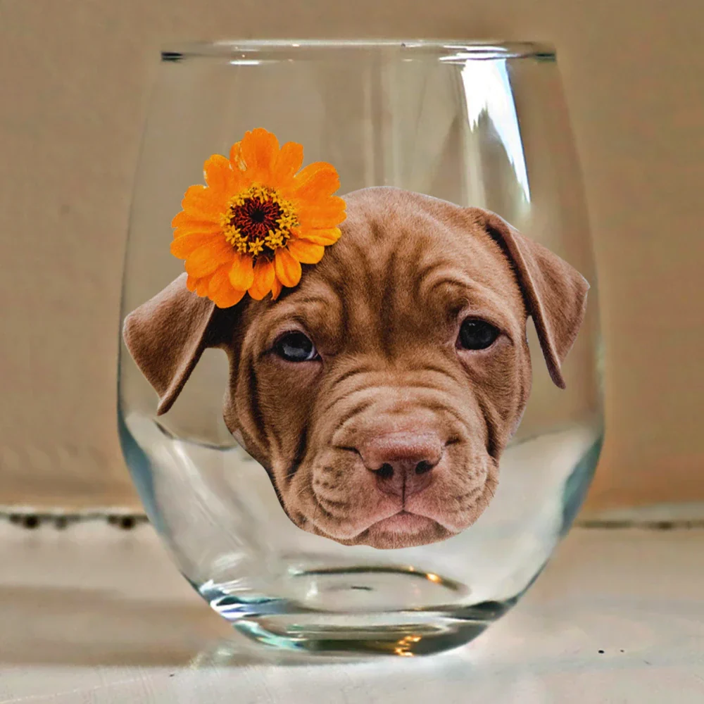 Custom Photo Dog & Wine Make Everything - Personalized Stemless Wine Glass - Image 4