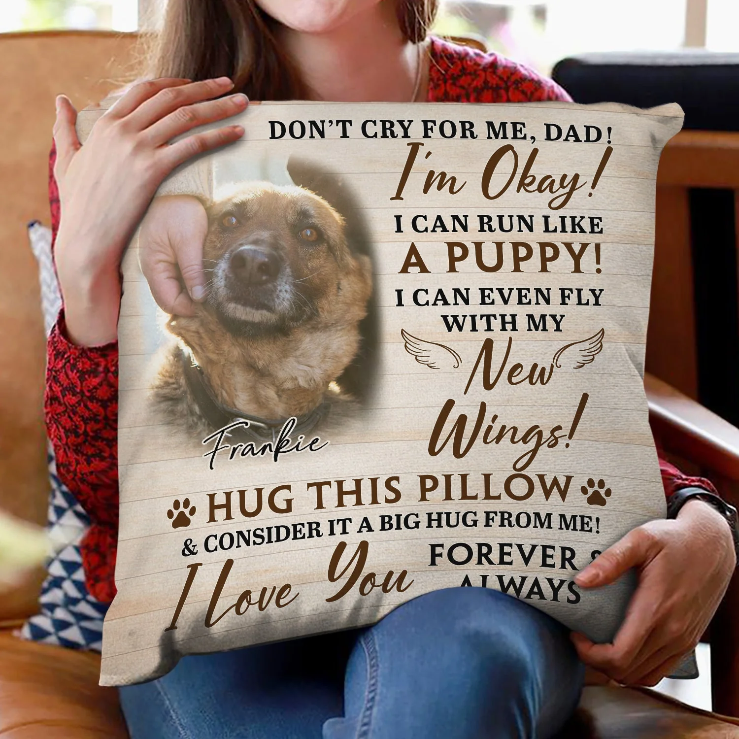Custom Photo Don't Cry For Me I'm Okay - Personalized Pillow - Image 2