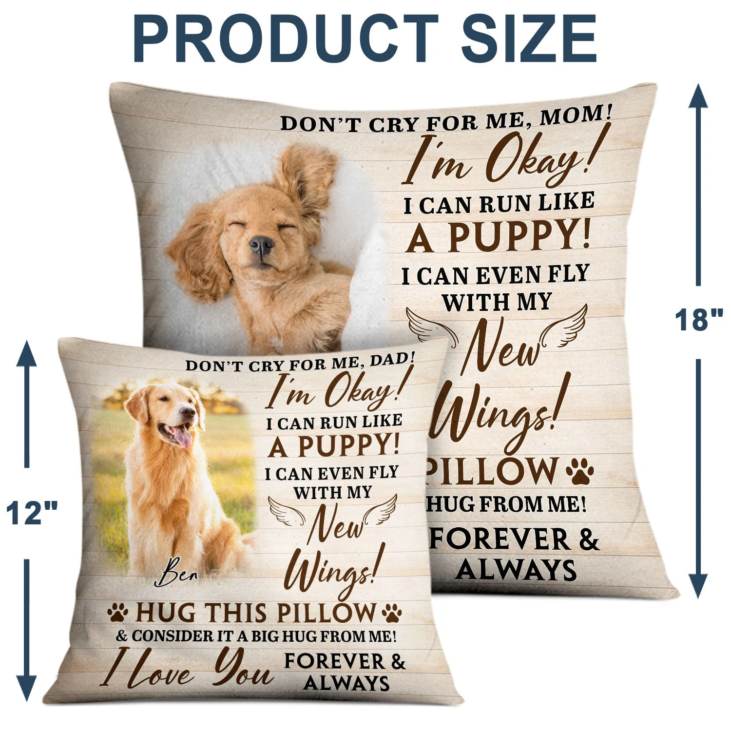 Custom Photo Don't Cry For Me I'm Okay - Personalized Pillow - Image 4