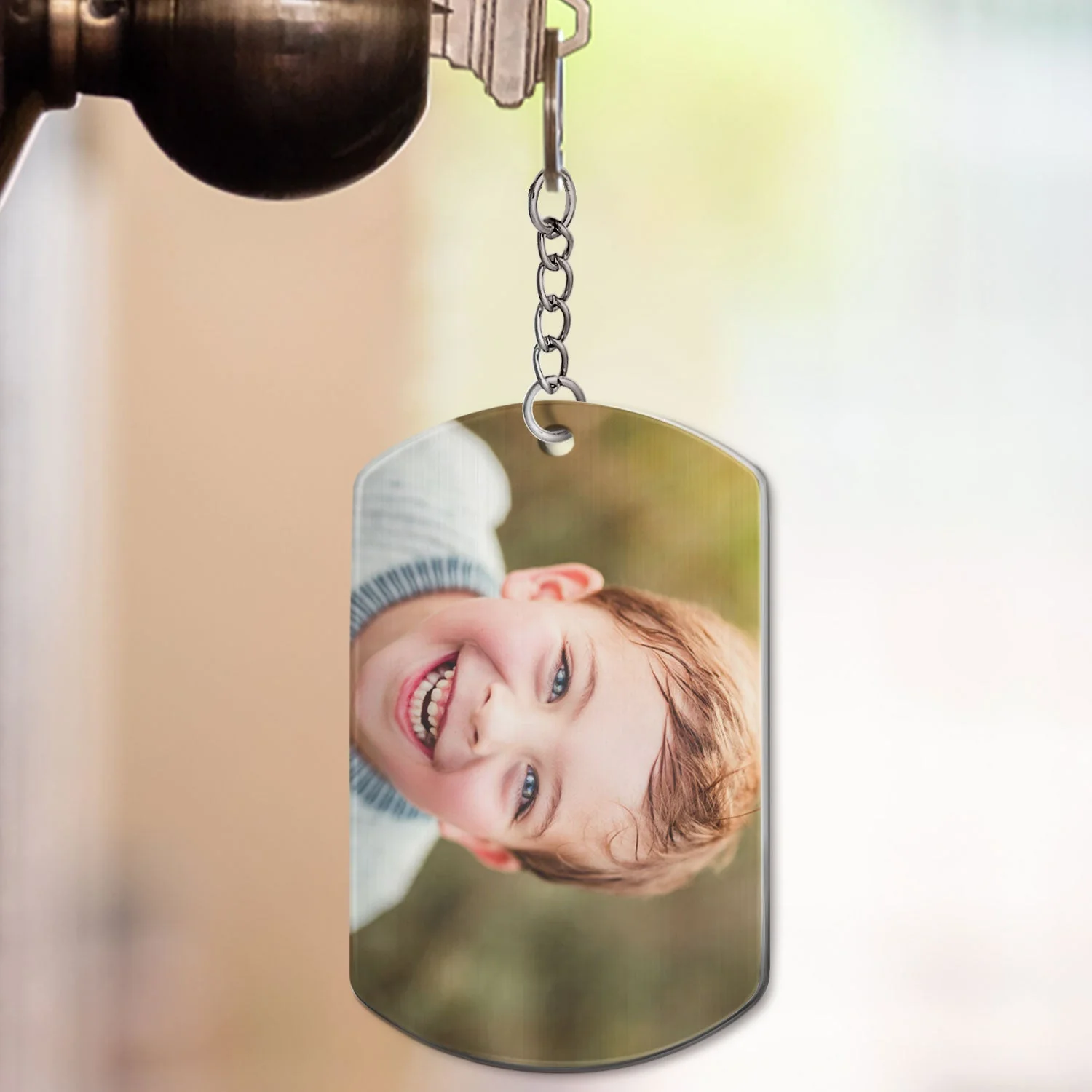 Custom Photo Don't Do Stupid - Gift From Mother, Father To Kids - Personalized Aluminum Keychain - Image 3