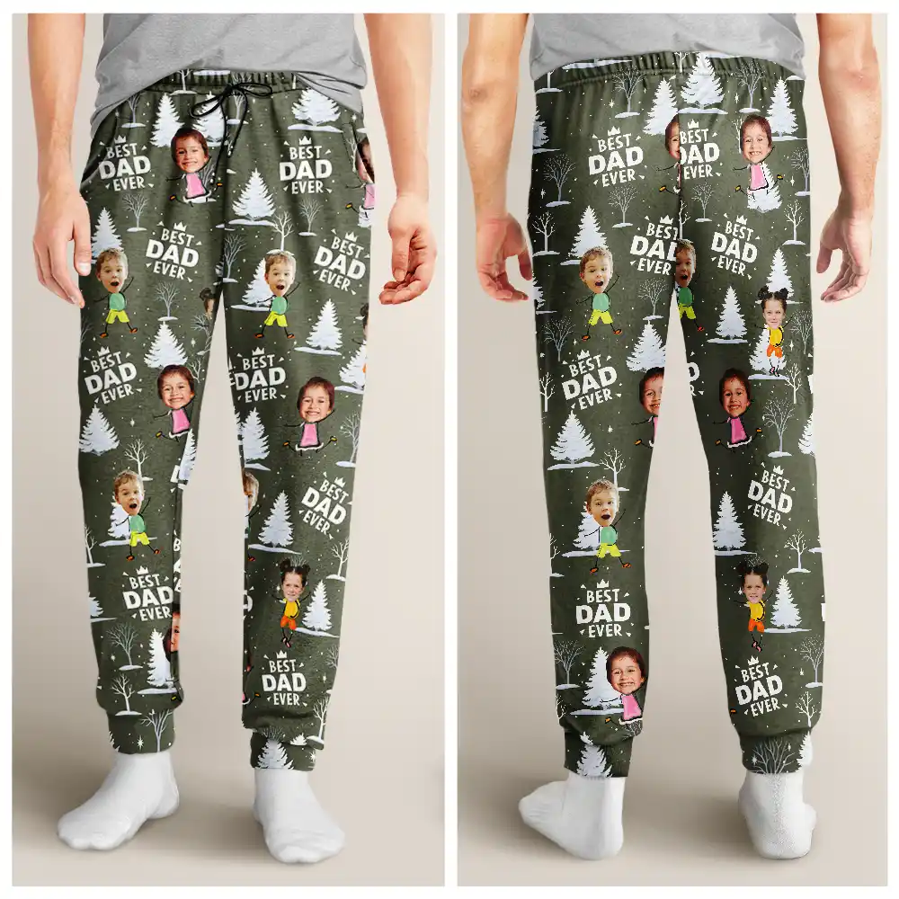 Custom Photo Doodle Kids Best Dad Grandpa Ever - Personalized Pajama Pants - Image 5