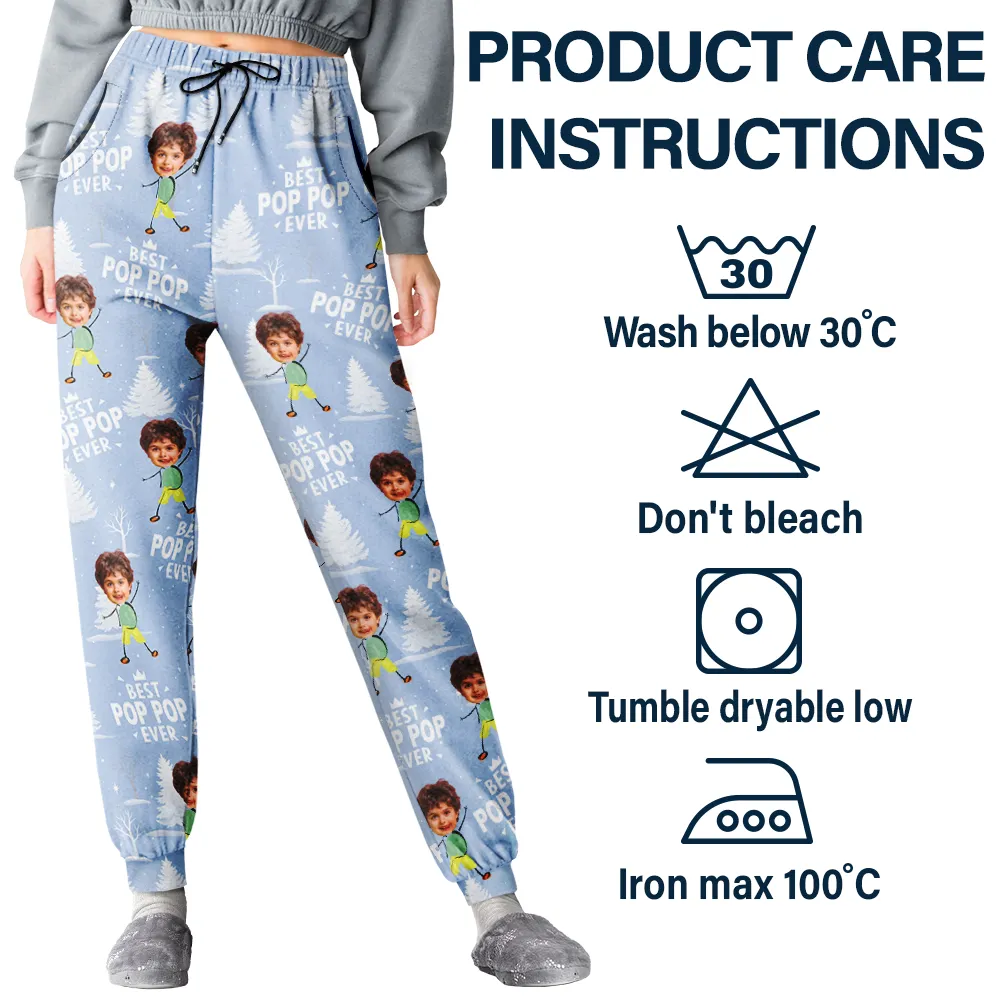Custom Photo Doodle Kids Best Dad Grandpa Ever - Personalized Pajama Pants - Image 6