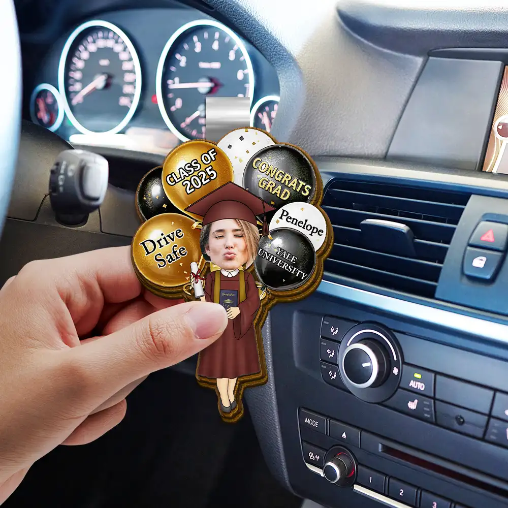 Custom Photo Drive Safe Congrats Grad - Personalized Custom Shaped Car Visor Clip - Image 4