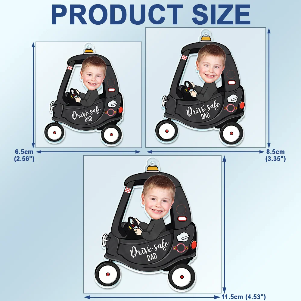 Custom Photo Drive Safe Dad Grandad - Personalised Acrylic Car Hanger - Image 6