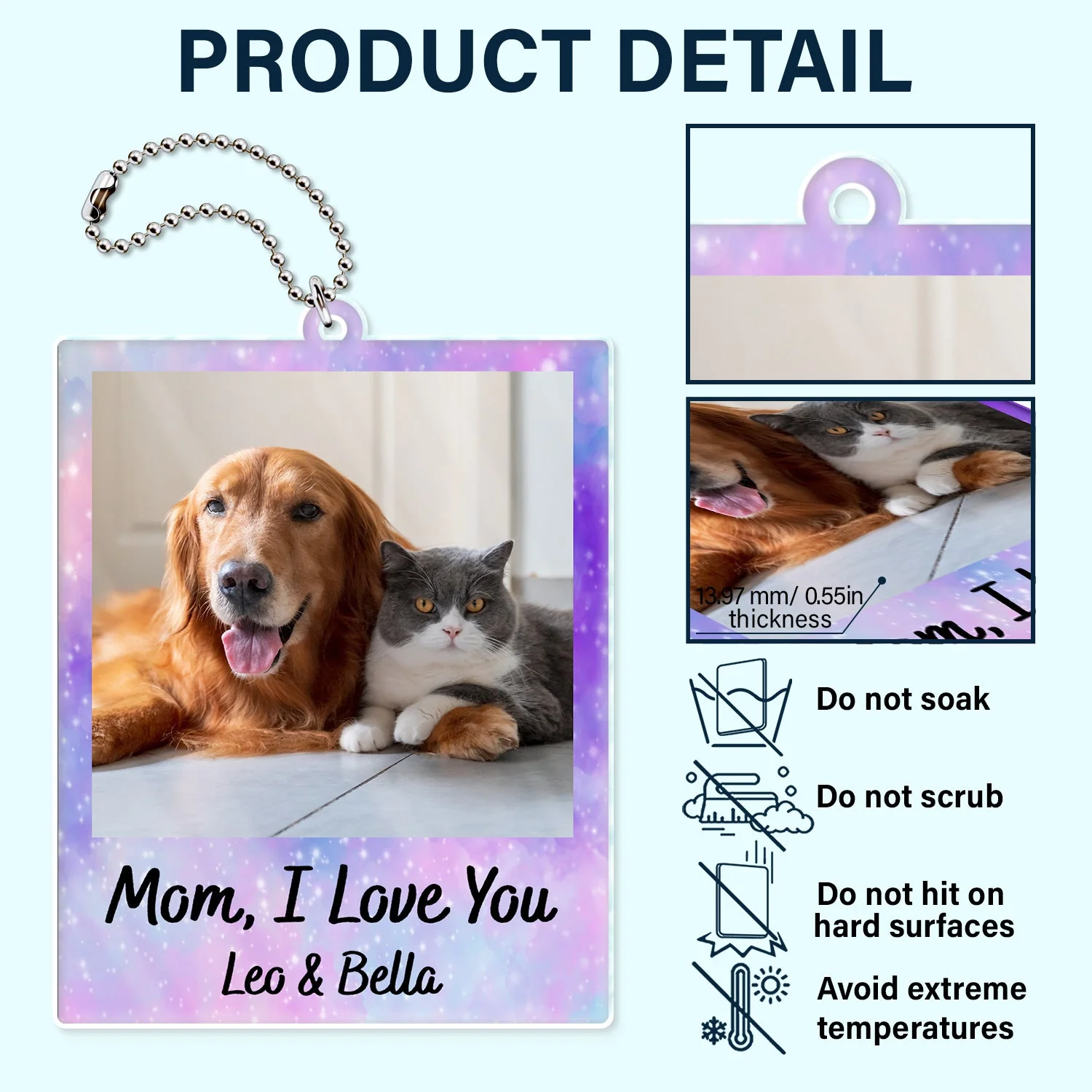 Custom Photo Drive Safe - Gift For Couples, Besties, Dad, Mom, Family - Personalized Acrylic Car Hanger - Image 5
