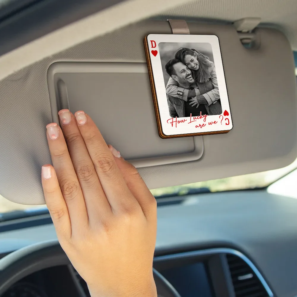 Custom Photo Drive Safe Handsome Playing Card - Personalised Custom Shaped Car Visor Clip - Image 5