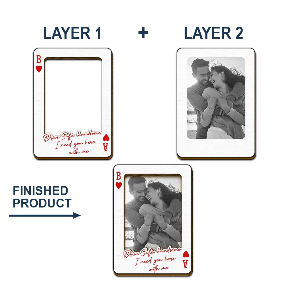 Custom Photo Drive Safe Handsome Playing Card - Personalised Custom Shaped Car Visor Clip - Image 6
